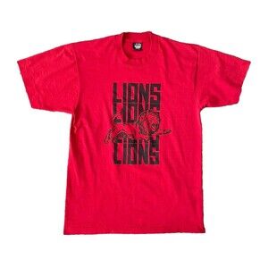 VTG Screen Stars Best Single Stitch Detroit Lions Graphic T-Shirt Mens Large Red